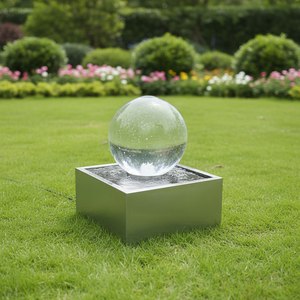 Boule creuse en acrylique de 30, 40, 50 cm, <span class=keywords><strong>fontaine</strong></span> d'eau, boule de verre, <span class=keywords><strong>cascade</strong></span> <span class=keywords><strong>avec</strong></span> lumière LED RVB pour la décoration de jardin - Product Image 1