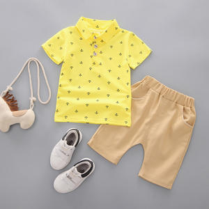Vêtements pour enfants en gros, ensembles de vêtements d'été pour bébés garçons, chemises avec shorts, ensembles pour enfants - Product Image 3