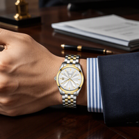 Montre mécanique automatique de luxe haut de gamme pour homme, bracelet en acier inoxydable, verre, design moderne, aiguilles lumineuses, date