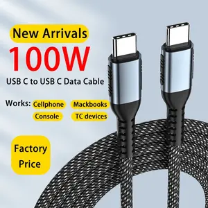 Premium Quality PD 100W Type C To Type C Fast Data Cable 5A Usb C Fast Charging Cable For Mobile Notebook