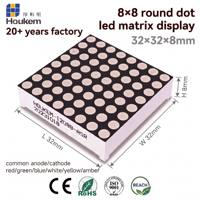 Panneau de module d'affichage à LED rouge ultra lumineux 8x8 matrice de points LED 8x8 matrice LED rouge 32x32mm