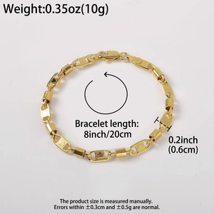 Chaîne en cuivre géométrique unisexe massif, élégante, texturée, lisse, premium, intemporelle, plaquée or 18 carats, vente en gros - Product Image 6