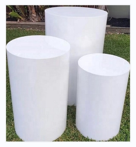 5 adet beyaz tatlı silindir akrilik yuvarlak kaide standı tatlı kek ekran seti düğün dekorasyon için kaide düğün kaide - Product Image 2