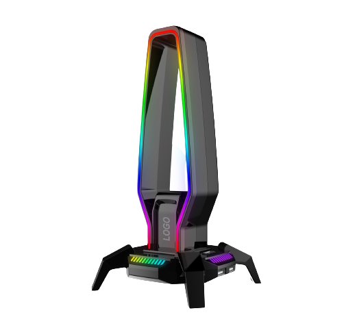 Lantronlife New 3 USB Hub 3.0 RGB Gaming Headset Stand Headphone Stand Holder with Type-C 3.5mm Audio