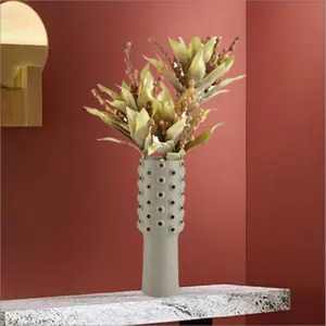 Bisque Fired Nordic Vase Bohemia Color Porcelain Ceramic Flower Vase Home Decor For Plant Vase Set