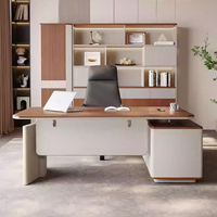 Bureau de direction intelligent électrique réglable en hauteur de niveau E0, bureau de luxe léger haut de gamme, ensemble chaise de bureau exécutive