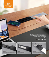 Enchufe de Escritorio Deslizante de Buena Calidad, Enchufe Multimedia para Escritorio de Oficina, Enchufe de Mesa Estándar Europeo para Cocina y Hogar