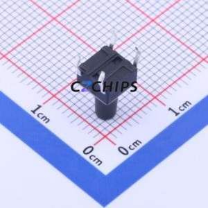 GT-TC096A-H100-L1 Tactile Switch Through hole-4P,6x6mm Switch Single Pole Single Throw Round Button 1.6N Through Hole - Product Image 2