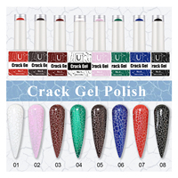 Vente chaude OEM/ODM 8 couleurs Beauty Nail Arts Designs Uv Crackle Gel Vernis À Ongles Professionnel Crackle Paint Nail Gel Polish