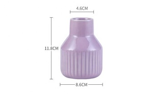 Pequeños floreros de cerámica de colores, adornos decorativos para mesa de comedor, hogar nórdico, baño, decoración de oficina, relleno de jarrón de escritorio bonito - Product Image 3