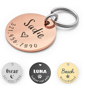 Etiquettes personnalisées pour animaux de compagnie en acier inoxydable, étiquettes d'identification gravées durables pour chiens et chats - Product Image 4