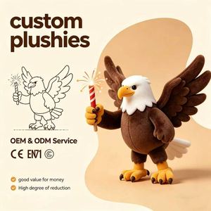 Peluche de águila calva personalizado al por mayor, lindo juguete de peluche de pájaro silvestre para regalo de amantes de los animales - Product Image 1