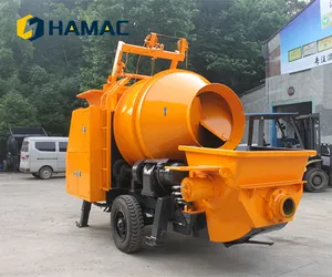 HAMAC mini portable mobile trailer concrete pump mixing machine concrete mixing and pumps machine factory price