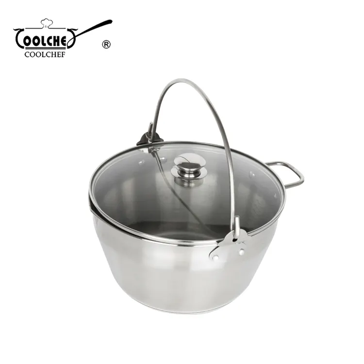 6L Marmellata In Acciaio Inox Padelle 24 centimetri Maslin Padella con Coperchio In Vetro