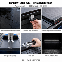 Zolionwil Hard Roller Shutter Retractable Tonneau Cover with Brake LED Light for chevy Colorado Trail boss Holden Z71 2017 2026