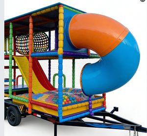 Remorque <span class=keywords><strong>de</strong></span> terrain <span class=keywords><strong>de</strong></span> jeu mobile personnalisée avec zone trampoline, équipement <span class=keywords><strong>de</strong></span> jeu intérieur souple, château gonflable portable pour location <span class=keywords><strong>de</strong></span> fêtes d'enfants - Product Image 4