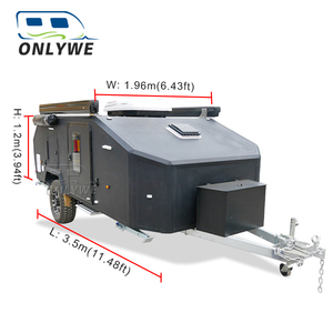 ONLYWE Excelente Aislamiento <span class=keywords><strong>Térmico</strong></span>, Remolque Camper para 4 Personas, Suspensión Independiente, Remolques de Viaje, Caravana, Remolque RV - Product Image 3