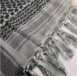 Pañuelo Cuadrado de Algodón HBSW1209 de 110 cm x 110 cm, Diseño Desértico en Gris, Blanco, Negro y Marrón a Cuadros, Pañuelo Táctico - Product Image 5