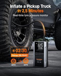 WOLFBOX MegaVolt 16 Air 3000A Démarreur de batterie portable avec compresseur d'air 59,2 Wh 160 PSI, charge rapide 65 W, pack batterie 12 V - Product Image 4