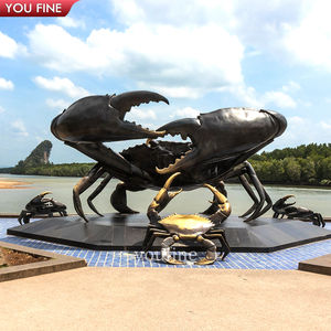 Estátua de escultura de caranguejo em bronze, grande estátua de escultura de caranguejo de metal - Product Image 6