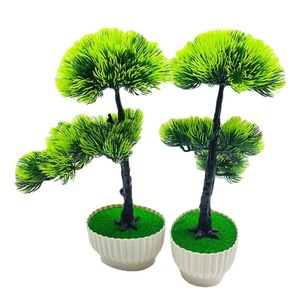 Bonsaï artificiel en pin Qi Xing, 29 cm, plante décorative d'intérieur en plastique, plante verte en pot - Product Image 5