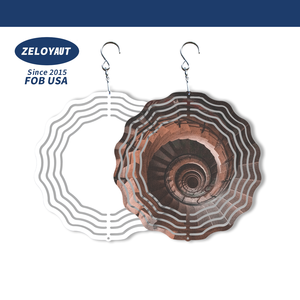 Hoja de aluminio personalizada Transferencia de Calor metálico <span class=keywords><strong>viento</strong></span> Spinners sublimación forma de onda <span class=keywords><strong>viento</strong></span> Spinner espacios en blanco para la decoración del jardín - Product Image 1