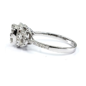 Wholesale Jewellery Stylish Design Top Quality 18k Solid White Gold Real Diamond Round Detailed Cluster Rings for Girl - Product Image 2
