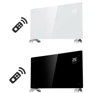 Chauffage rapide 1000w/1500w/2000w support ou mur verre maison heizstrahler convecteur infrarouge électrique panneau de verre noir chauffage - Product Image 1