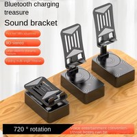 Nouveau support de téléphone rotatif intelligent, haut-parleur sans fil, batterie externe audio, support multifonctionnel 3 en 1