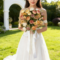 Bouquet de mariée européen de luxe personnalisé fleurs artificielles réalistes en soie pour les mariées Service sur mesure de qualité supérieure