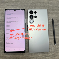 Téléphone mobile Android 15 intelligent S26 Ultra 7,7 pouces 22 Go + 2 To, haute qualité, vente en gros, 5G mondial, processeur Decacore, appareil photo 108 MP, téléphone avec S-Pen