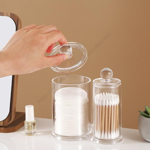 Paquete de 2 Cajas de Almacenamiento de Maquillaje de Plástico al por Mayor, Pequeño Contenedor Dispensador de Algodón, Hisopos y Bolas de Algodón para Farmacia - Product Image 3