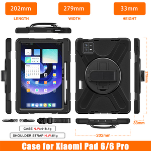 Étui de protection robuste en silicone et PC avec rotation à 360° et bandoulière pour tablette <span class=keywords><strong>Redmi</strong></span> <span class=keywords><strong>Pad</strong></span> <span class=keywords><strong>Mini</strong></span> 8.8 SE 8.7 2 11 Pro 12.1 - Product Image 5