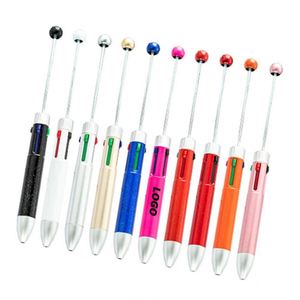 Stylo bille rétractable 4-en-1 personnalisable multicolore à perles, 20 couleurs pour le bricolage, fournitures de bureau et scolaires - Product Image 1
