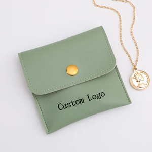 Sacs à bijoux de haute qualité avec logo personnalisé, petits sacs en cuir PU gravés avec logo pour femmes, emballages pour bijoux EleQueen EQ0351 - Product Image 2