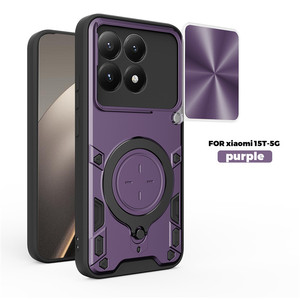 Étui de téléphone en TPU et PC avec support magnétique coulissant pour Xiaomi 15T 5G - Product Image 2