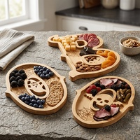 Plateau compartimenté, boîte de rangement pour fruits secs, assiettes à dîner superposées avec lettres pour le salon
