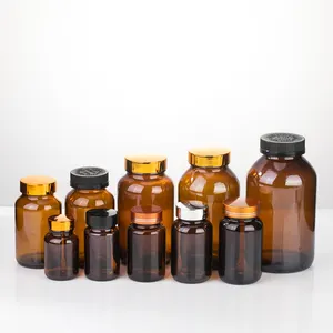 Amber Glass Pharmaceutical Packers Wide Mouth Glass Bottles For Health products