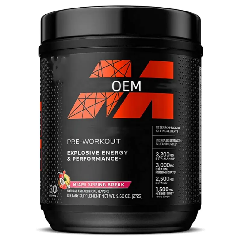 Venta caliente OEM PreWorkout Energy Powder Drink Mix | Nutrición deportiva Pre-Workout Protein Powder para hombre y mujer
