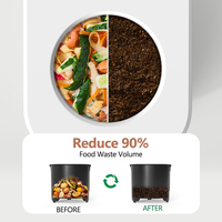 Compostador Electrico à affichage numérique, machine de recyclage de déchets alimentaires à poignée encastrée, composteur de déchets organiques à bouton tactile pour la maison