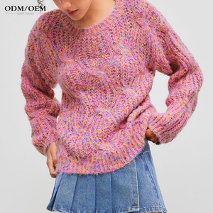 Suéter de Mujer de Mohair con Estampado Floral, Elegante, Vintage, de Invierno, Personalizable por el Fabricante, Tejido Suave - Product Image 3