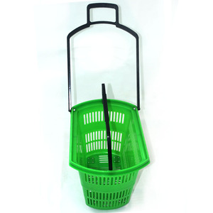 Belanja Plastik Troli Supermarket Besar dengan Roda Keranjang Belanja Tangan untuk Toko Ritel - Product Image 5