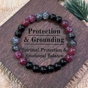 Bracelet naturel en perles de verre colorées anti-stress, livraison directe exclusive, choix de pierres personnalisées - Product Image 2