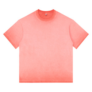 T-shirts amples à épaules tombantes en coton épais 100 % délavé style vintage, dégradé bicolore, à manches courtes - Product Image 6