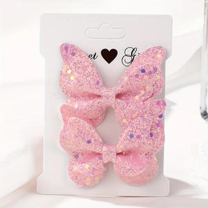 Nouvelle épingle à cheveux en acétate scintillante en forme de papillon tridimensionnel pour enfants, pince à cheveux dégradée, accessoire pour cheveux de bébé, modèle 4017, 5*3,5 cm - Product Image 6