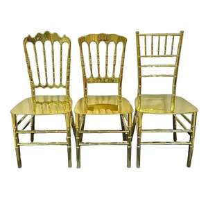 Sillas y Mesa de Comedor para Eventos de Hotel, Estilo Moderno y Lujoso, Venta al por Mayor, Acabado Dorado, Silla de Banquete de Acero Inoxidable para Bodas - Product Image 5