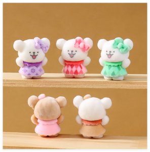 Cartone animato carino 3D fate da te giardino ufficio decorazione Topper <span class=keywords><strong>torta</strong></span> nuziale floccata animali di cane figurine per bambini giocattoli portachiavi - Product Image 6