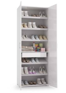 Armario moderno de 2 puertas con espejo, mueble de dormitorio con Zapatero - Product Image 2