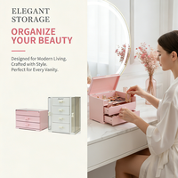Vente en gros de commodes personnalisées à deux ou quatre niveaux avec tiroirs en PET, organisateurs de rangement pour bijoux et maquillage