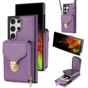 Multi-function PU Leather phone case with card wallet holder function for Samsung S 23 Ultra iphone X 11 12 13 14 pro max